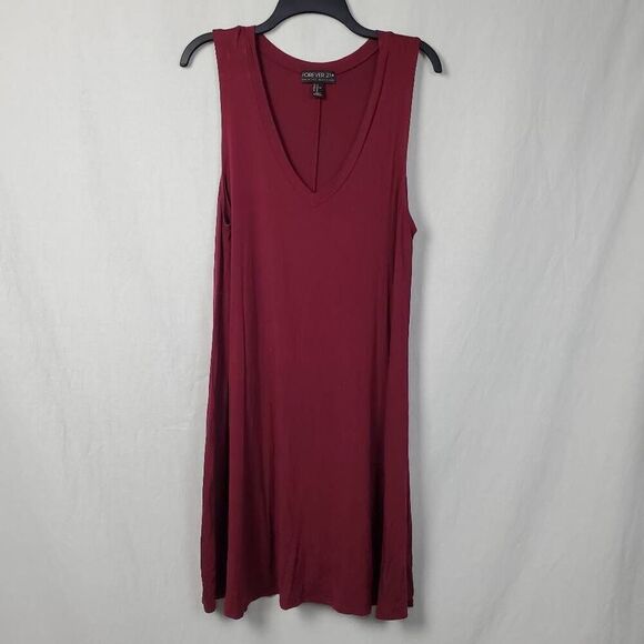 Forever 21 1x Plus Burgundy T-Shirt Dress - Picture 2 of 7